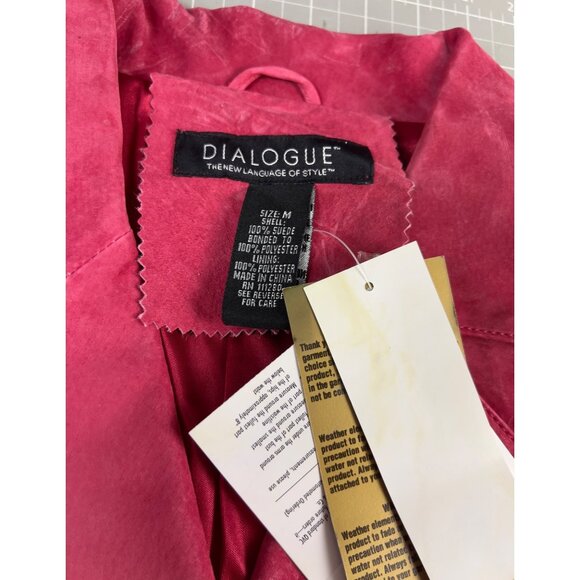 Dialogue Women's Suede Leather Blazer Jacket Red Sz Medium NOS W/Tags - Picture 7 of 8